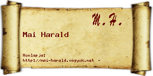 Mai Harald névjegykártya